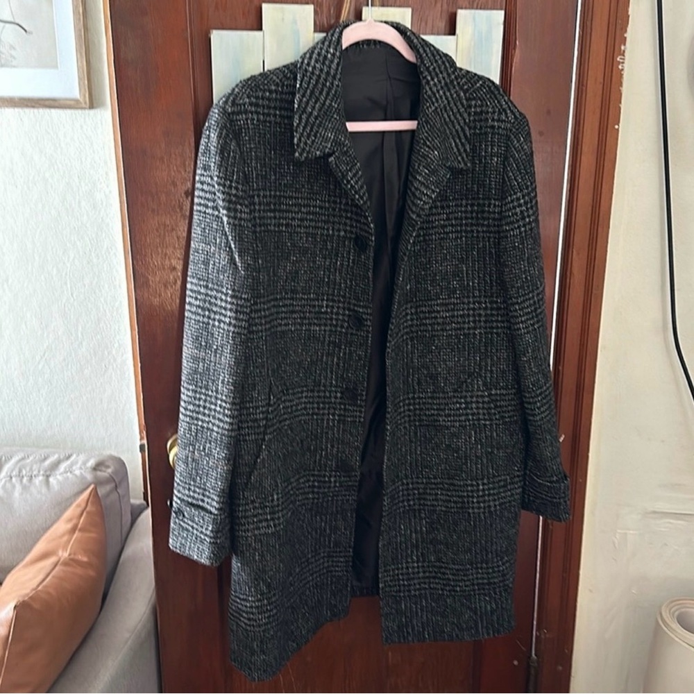 J. Crew Black and Gray Pea Coat